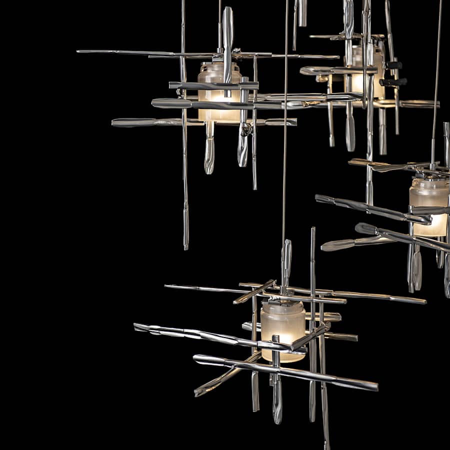 Hubbardton Forge Tura 9 Light 30" Wide LED Multi Light Pendant