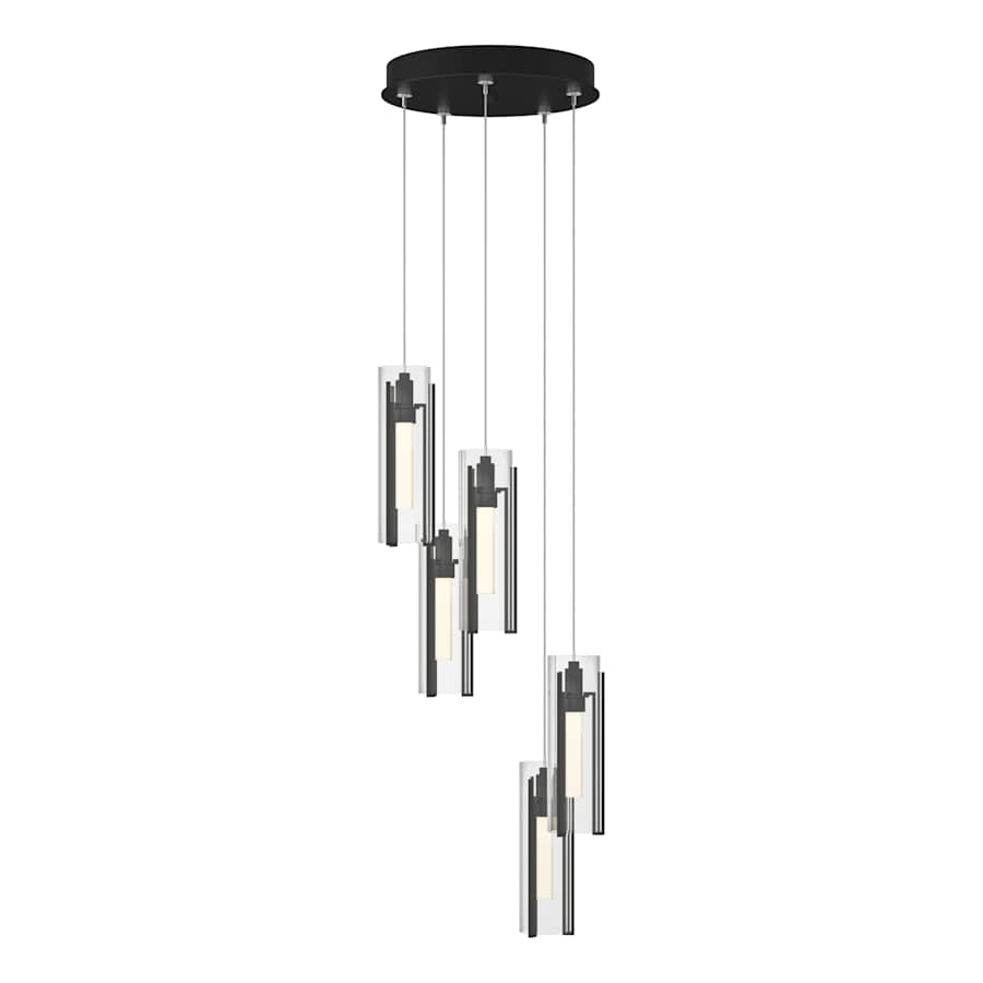 Hubbardton Forge Exos Glass 5 Light 14" Wide Suspension Multi Light Pendant