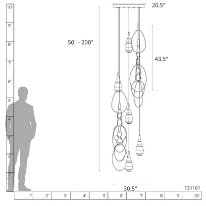 Hubbardton Forge Lyric 5 Light 31" Wide Suspension Multi Light Pendant
