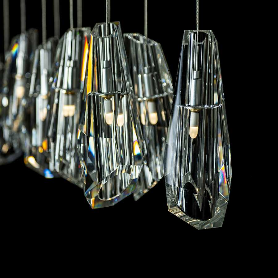 Hubbardton Forge Luma 10 Light 45" Wide Crystal Linear Pendant