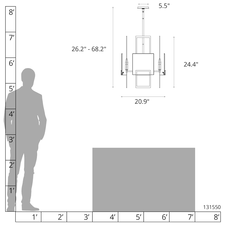 Hubbardton Forge Geo 6 Light 32" Wide Chandelier