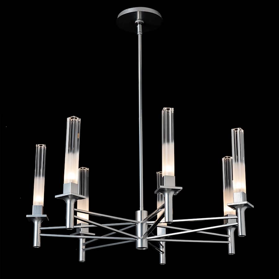 Hubbardton Forge Truss 7 Light 29" Wide Pillar Candle Style Chandelier