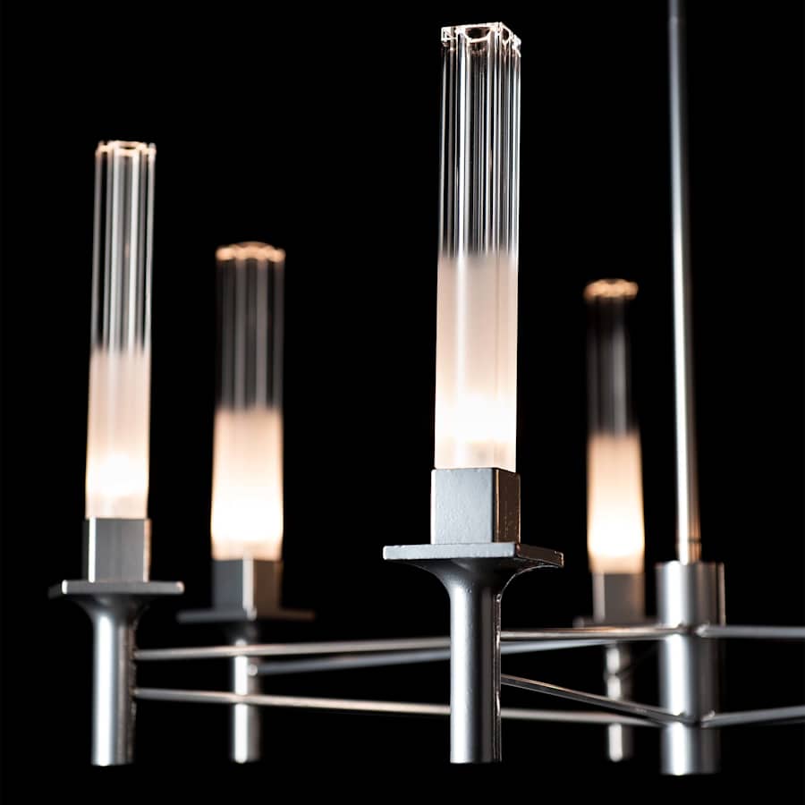 Hubbardton Forge Truss 7 Light 29" Wide Pillar Candle Style Chandelier