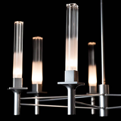 Hubbardton Forge Truss 7 Light 29" Wide Pillar Candle Style Chandelier