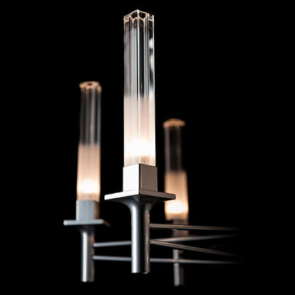 Hubbardton Forge Truss 7 Light 29" Wide Pillar Candle Style Chandelier