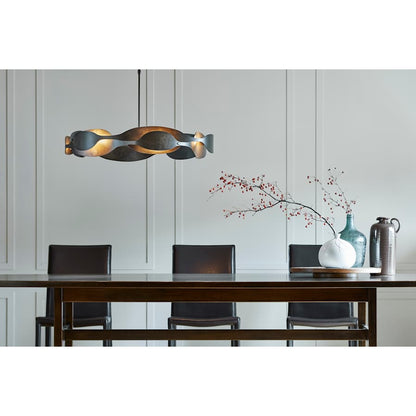 Hubbardton Forge Waves 6 Light 35" Wide Pendant