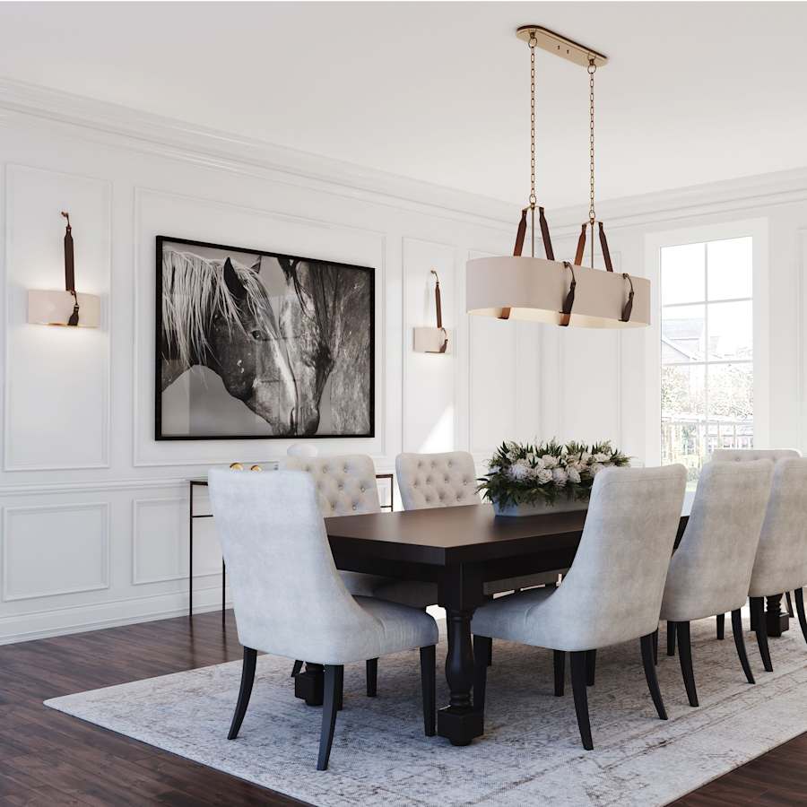 Hubbardton Forge Saratoga 4 Light 46" Wide Linear Chandelier