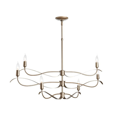 Hubbardton Forge Willow 6 Light 44" Wide Taper Candle Linear Chandelier