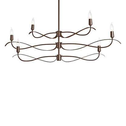 Hubbardton Forge Willow 6 Light 44" Wide Taper Candle Linear Chandelier