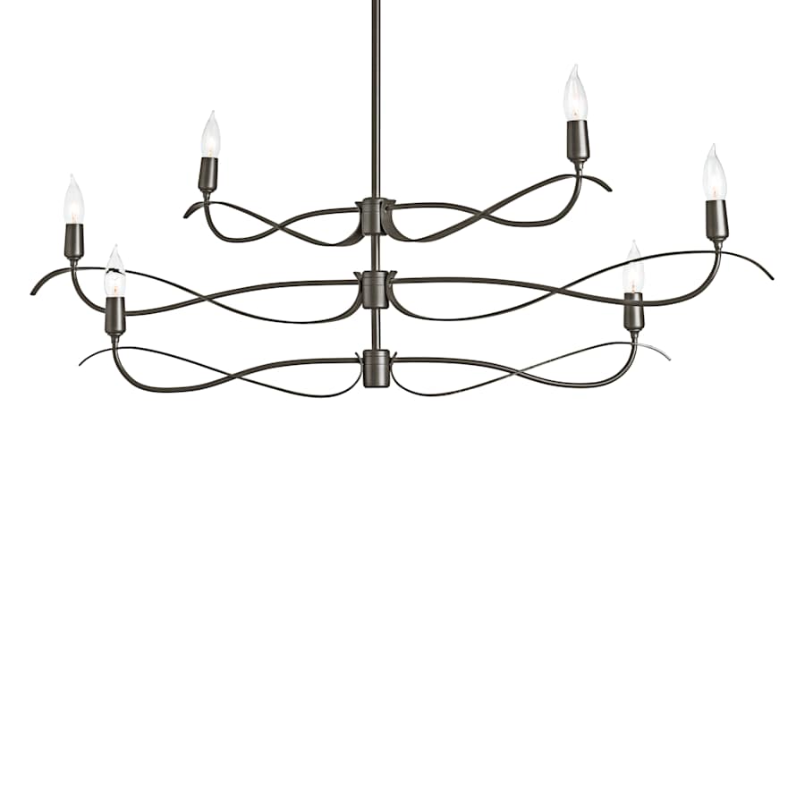 Hubbardton Forge Willow 6 Light 44" Wide Taper Candle Linear Chandelier