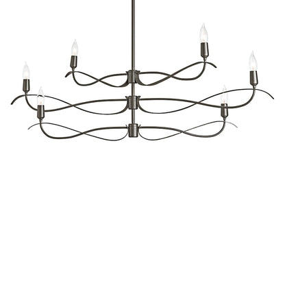 Hubbardton Forge Willow 6 Light 44" Wide Taper Candle Linear Chandelier