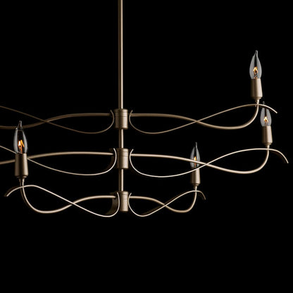 Hubbardton Forge Willow 6 Light 44" Wide Taper Candle Linear Chandelier