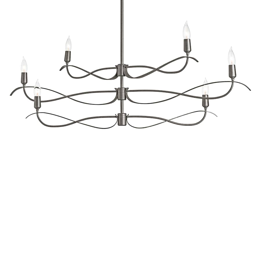 Hubbardton Forge Willow 6 Light 44" Wide Taper Candle Linear Chandelier