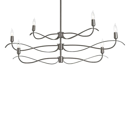 Hubbardton Forge Willow 6 Light 44" Wide Taper Candle Linear Chandelier