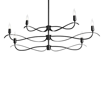 Hubbardton Forge Willow 6 Light 44" Wide Taper Candle Linear Chandelier