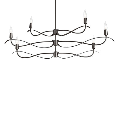 Hubbardton Forge Willow 6 Light 44" Wide Taper Candle Linear Chandelier