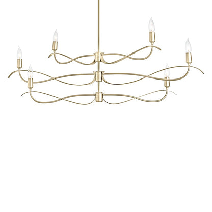 Hubbardton Forge Willow 6 Light 44" Wide Taper Candle Linear Chandelier