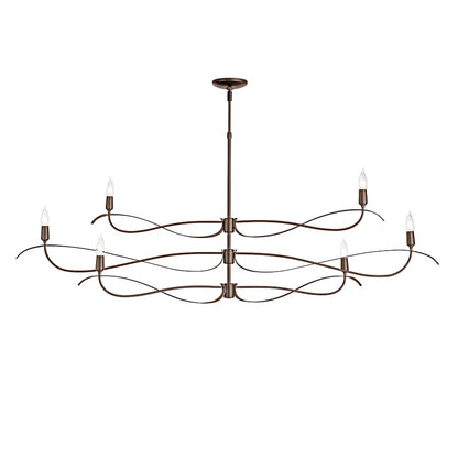 Hubbardton Forge Willow 6 Light 60" Wide Taper Candle Linear Chandelier