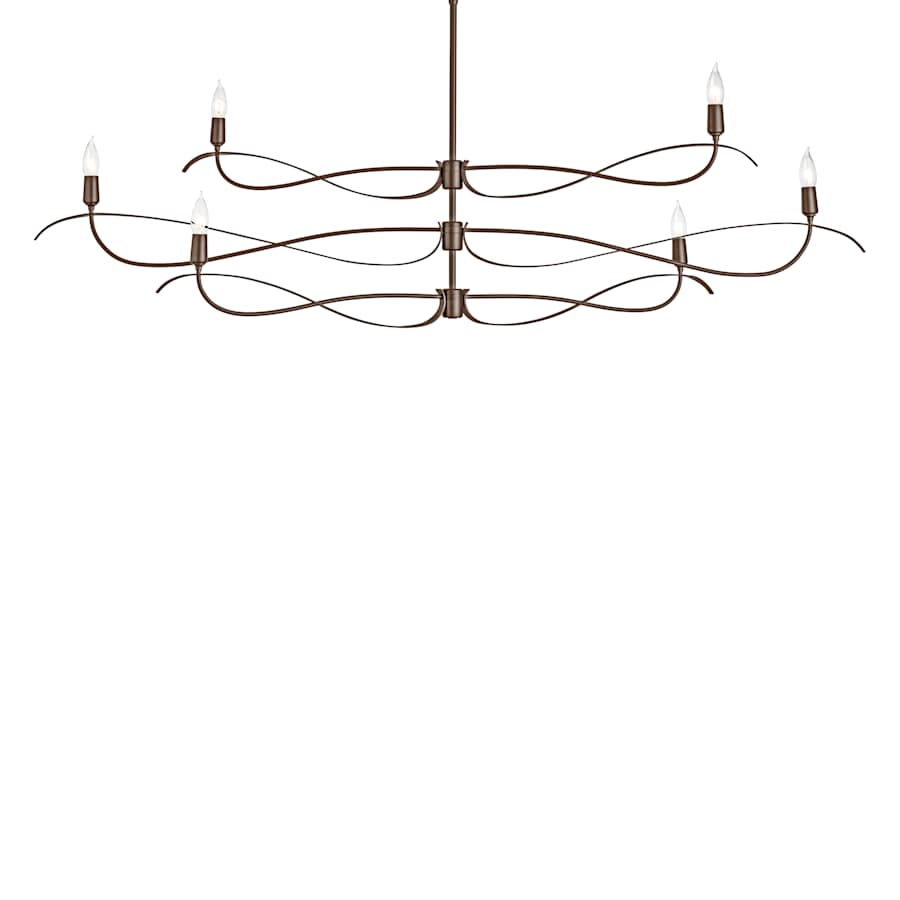 Hubbardton Forge Willow 6 Light 60" Wide Taper Candle Linear Chandelier