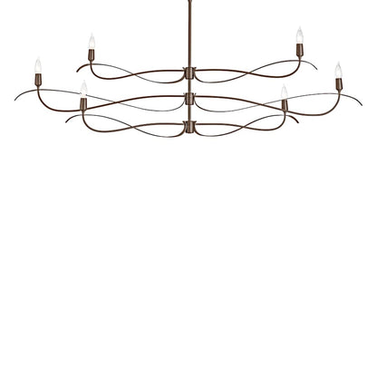 Hubbardton Forge Willow 6 Light 60" Wide Taper Candle Linear Chandelier