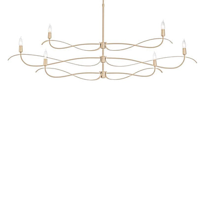 Hubbardton Forge Willow 6 Light 60" Wide Taper Candle Linear Chandelier