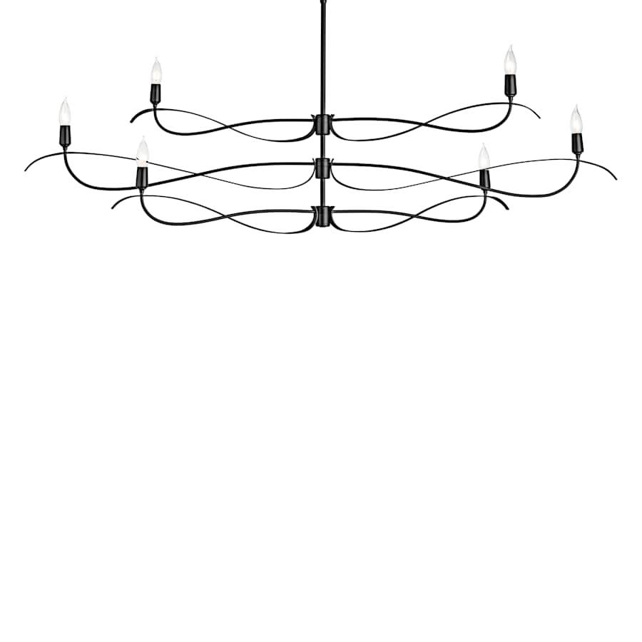 Hubbardton Forge Willow 6 Light 60" Wide Taper Candle Linear Chandelier