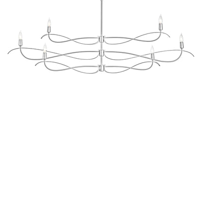 Hubbardton Forge Willow 6 Light 60" Wide Taper Candle Linear Chandelier