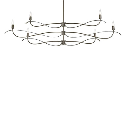 Hubbardton Forge Willow 6 Light 60" Wide Taper Candle Linear Chandelier