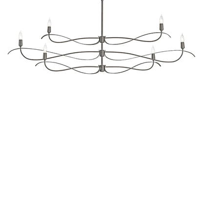 Hubbardton Forge Willow 6 Light 60" Wide Taper Candle Linear Chandelier