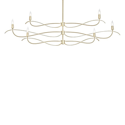 Hubbardton Forge Willow 6 Light 60" Wide Taper Candle Linear Chandelier