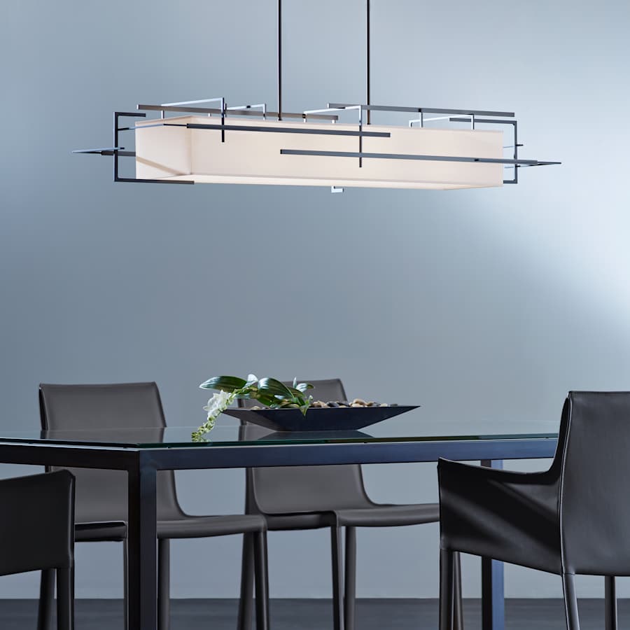 Hubbardton Forge Etch 4 Light 54" Wide Linear Chandelier