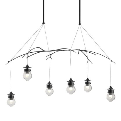 Hubbardton Forge Kiwi 6 Light 37" Wide Linear Chandelier