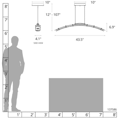 Hubbardton Forge Glissade 44" Wide Suspension Linear Pendant
