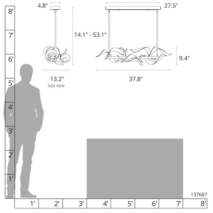 Hubbardton Forge Folio 38" Wide Linear Pendant