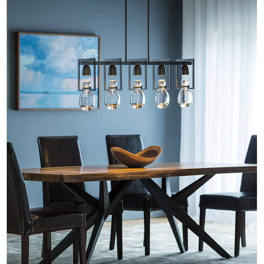 Hubbardton Forge New Traditional 5 Light 41" Wide Linear Chandelier