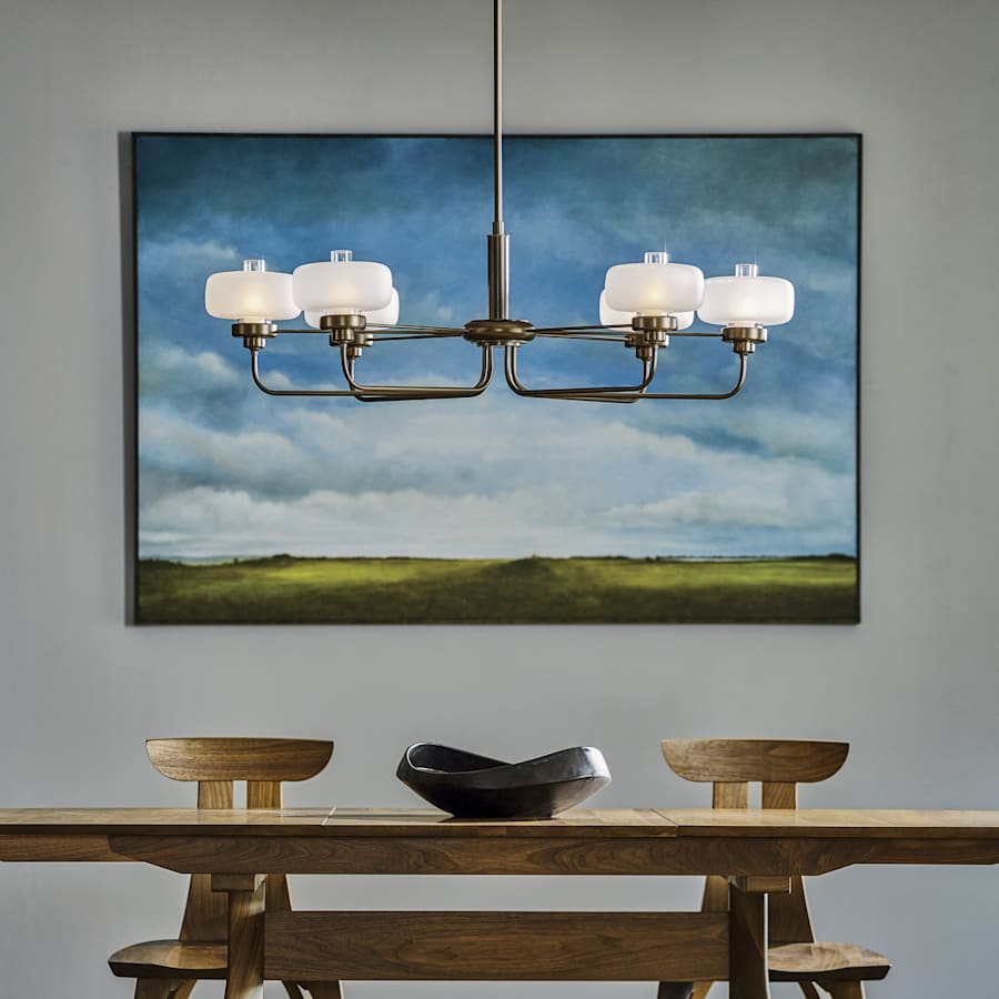 Hubbardton Forge Nola 6 Light 43" Wide LED Multi Light Pendant