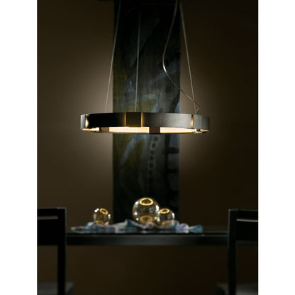 Hubbardton Forge Aura 6 Light 29" Wide Ring Chandelier