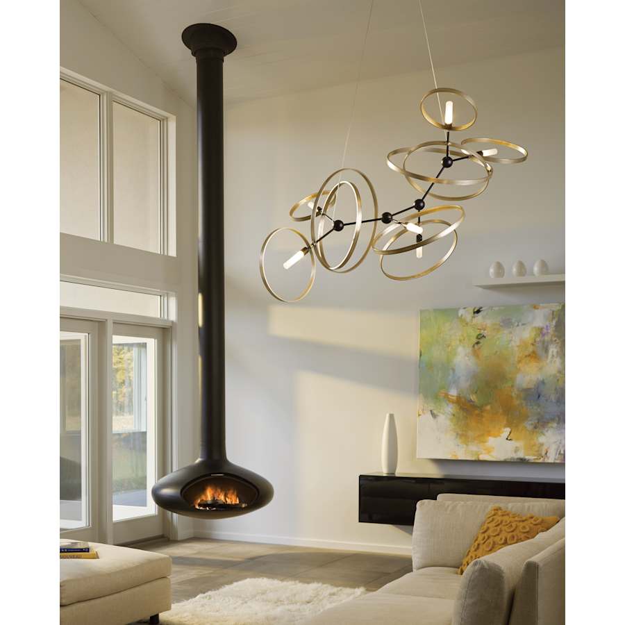 Hubbardton Forge Celesse 6 Light 60" Wide Suspension Linear Pendant