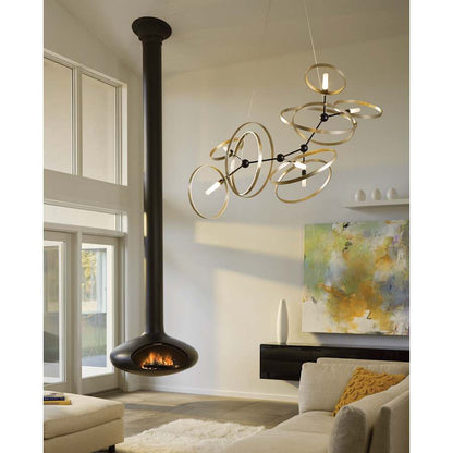 Hubbardton Forge Celesse 6 Light 60" Wide Suspension Linear Pendant