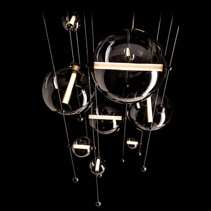 Hubbardton Forge Abacus 36" Wide LED Suspension Multi Light Pendant