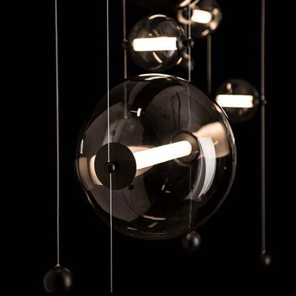Hubbardton Forge Abacus 49" Wide LED Suspension Multi Light Pendant