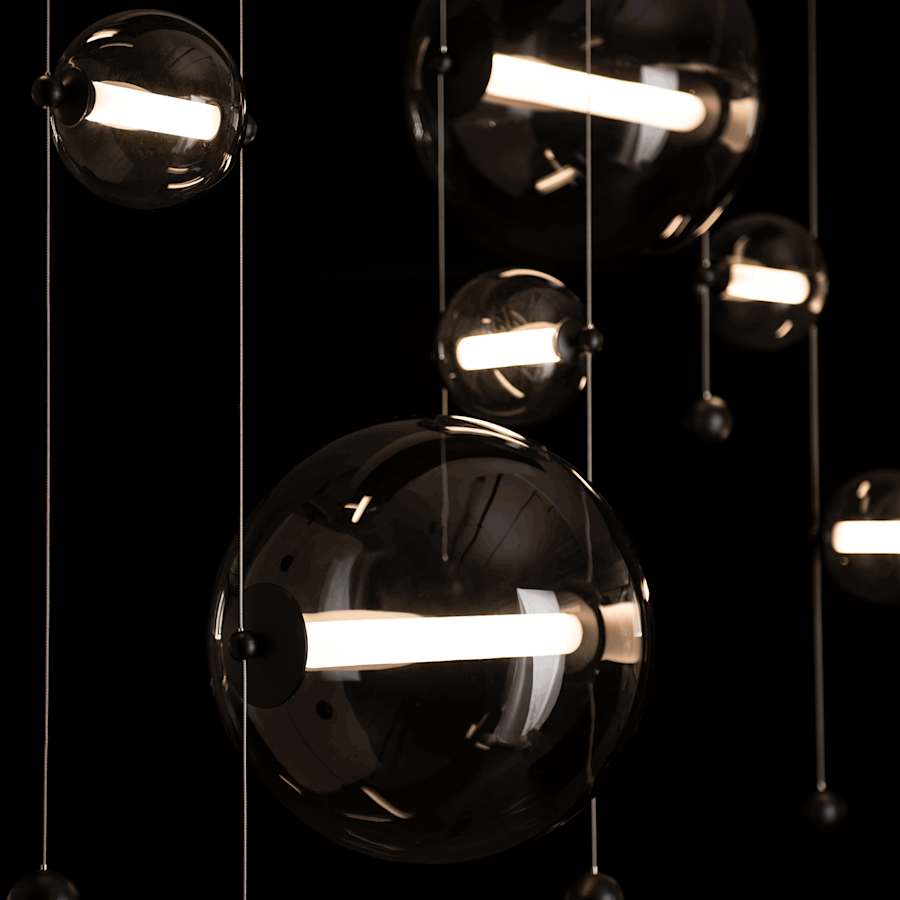Hubbardton Forge Abacus 49" Wide LED Suspension Multi Light Pendant