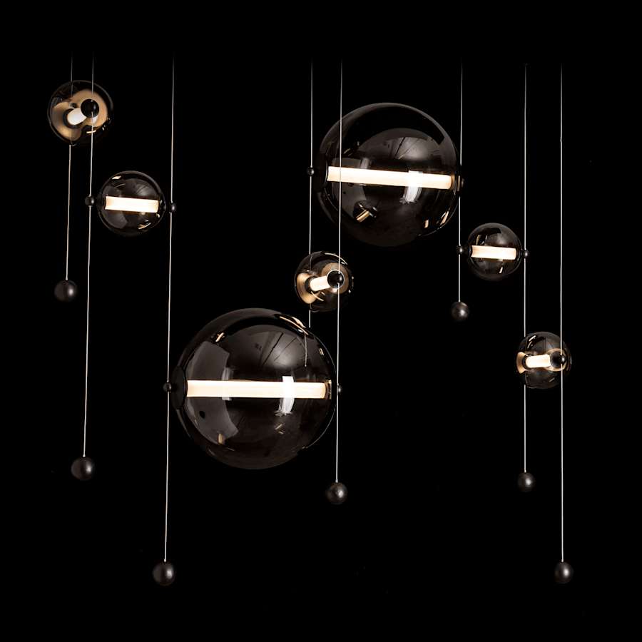 Hubbardton Forge Abacus 49" Wide LED Suspension Multi Light Pendant