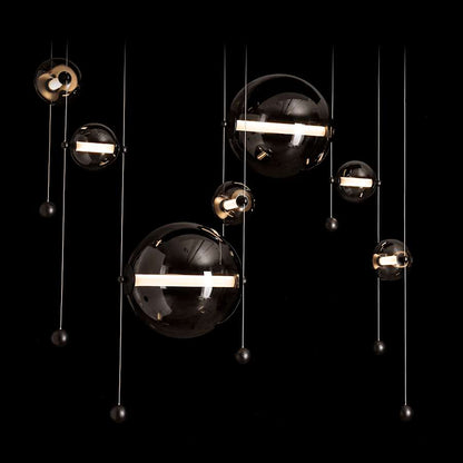 Hubbardton Forge Abacus 49" Wide LED Suspension Multi Light Pendant