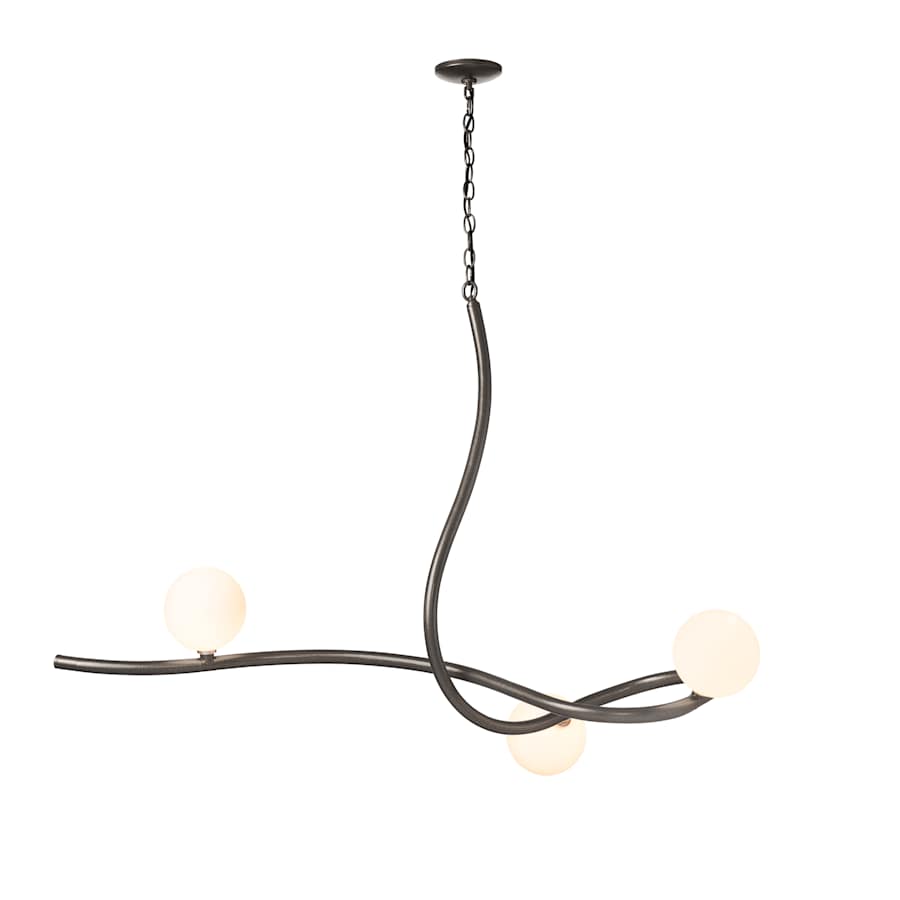 Hubbardton Forge Slide 3 Light 45" Wide Abstract Linear Chandelier
