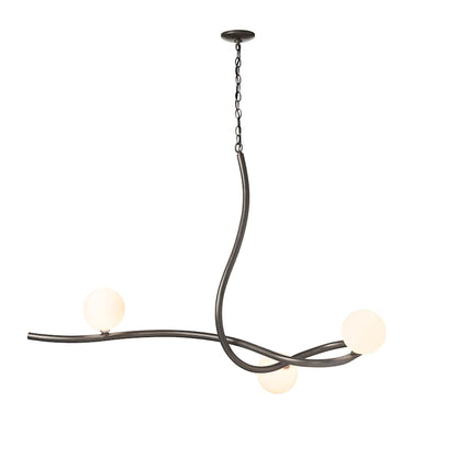 Hubbardton Forge Slide 3 Light 45" Wide Abstract Linear Chandelier
