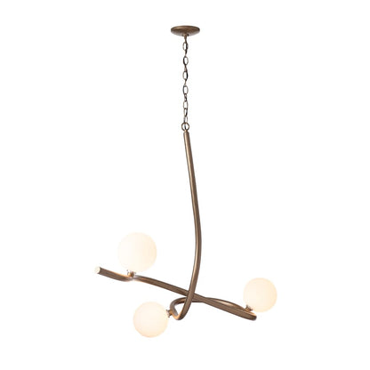 Hubbardton Forge Slide 3 Light 45" Wide Abstract Linear Chandelier