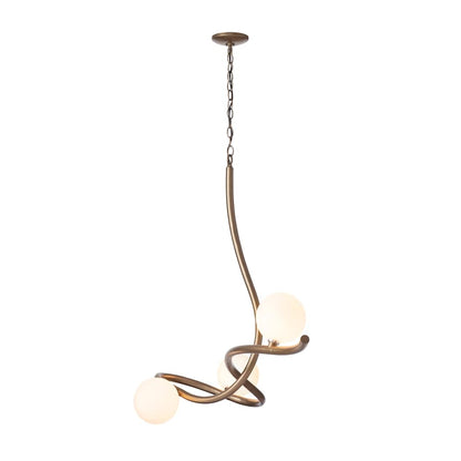 Hubbardton Forge Slide 3 Light 45" Wide Abstract Linear Chandelier