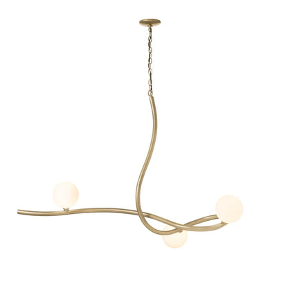 Hubbardton Forge Slide 3 Light 45" Wide Abstract Linear Chandelier