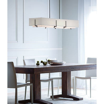Hubbardton Forge Exos 4 Light 47" Wide Linear Chandelier